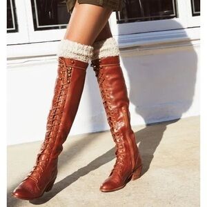 Free People X Jeffrey Campbell Joe Lace-Up Knee-High Boots
